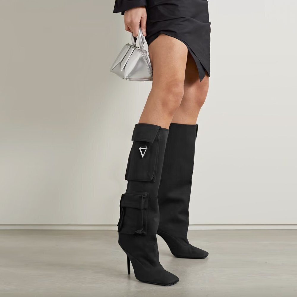 the attico sienna combat knee high boots - size 37.5